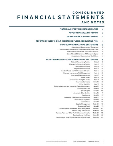 Thumbnail Sun Life Financial
 Financial Statement 2025
