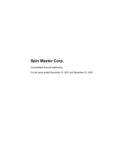 Thumbnail Spin Master Financial Statement 2021