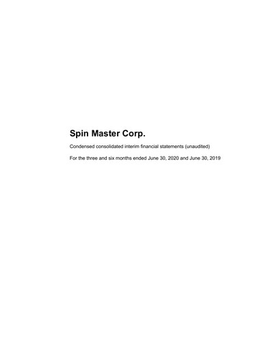 Thumbnail Spin Master Quarterly Report 2020-q2