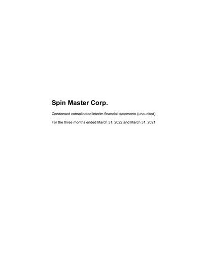 Thumbnail Spin Master Quarterly Report 2022-q1