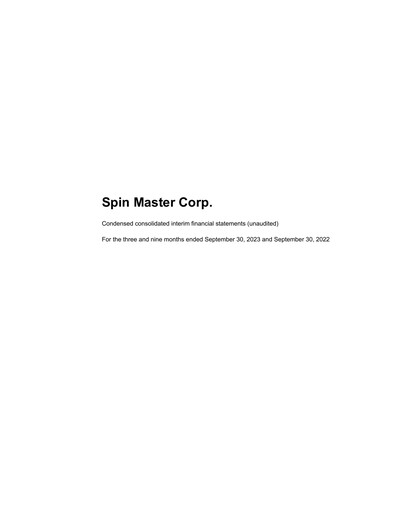 Thumbnail Spin Master Quarterly Report 2023-q3