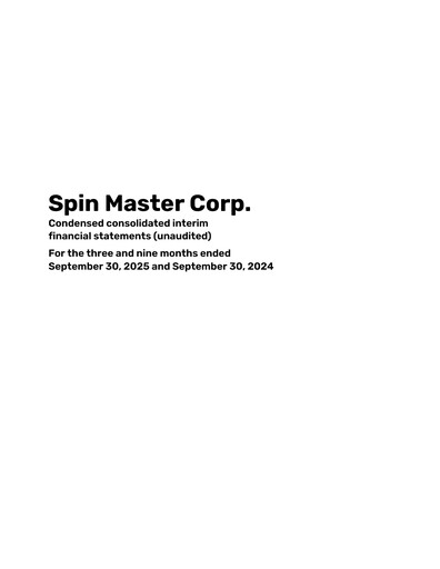 Thumbnail Spin Master Quarterly Report 2025-q3