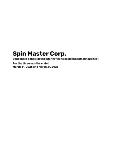 Thumbnail Spin Master Quarterly Report 2026-q1