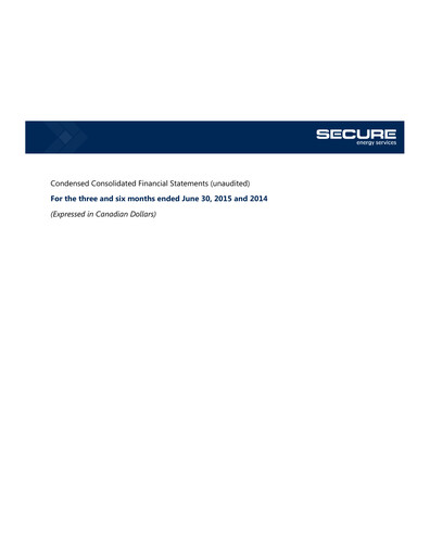 Miniature Secure Energy Services Rapport trimestriel 2015-q2