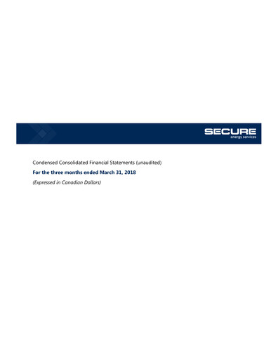 Miniature Secure Energy Services Rapport trimestriel 2018-q1