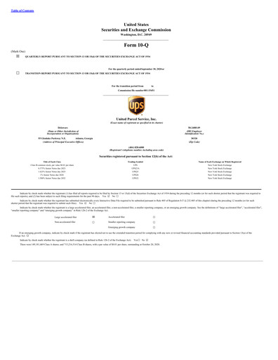 Thumbnail United Parcel Service Quarterly Report 2020-q3