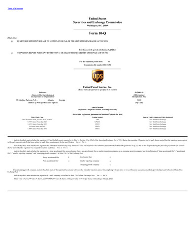 Thumbnail United Parcel Service Quarterly Report 2022-q2
