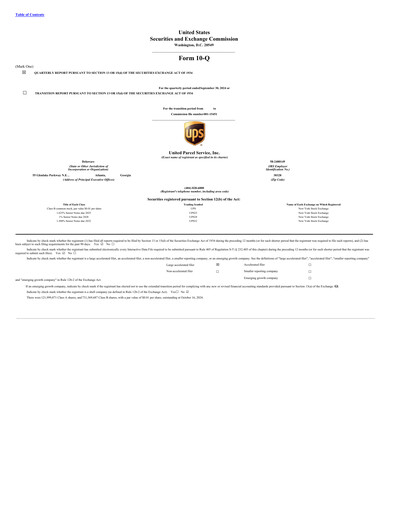 Thumbnail United Parcel Service Quarterly Report 2024-q3