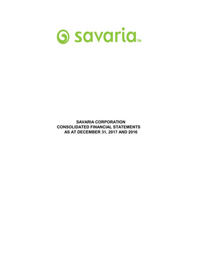 Miniature Savaria Corporation Bilan financier 2017