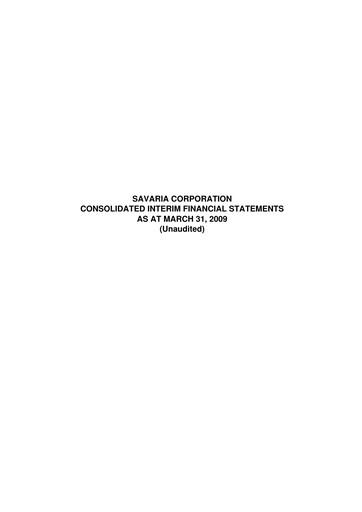 Thumbnail Savaria Corporation Quarterly Report 2009-q1