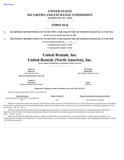 Thumbnail United Rentals
 Quarterly Report 2022-q2