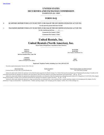Thumbnail United Rentals
 Quarterly Report 2023-q2