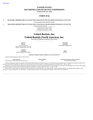 Thumbnail United Rentals
 Quarterly Report 2024-q2