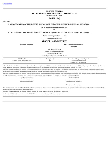 Thumbnail Abbott Laboratories Quarterly Report 2023-q1