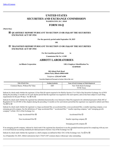 Thumbnail Abbott Laboratories Quarterly Report 2025-q3