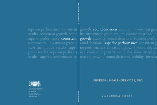 Thumbnail Universal Health Services
 Annual Report 2008