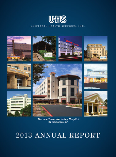 Thumbnail Universal Health Services
 Annual Report 2013