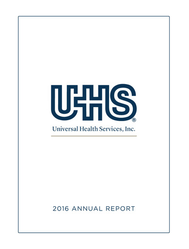 Thumbnail Universal Health Services
 Annual Report 2016
