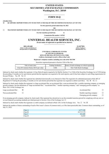 Thumbnail Universal Health Services
 Quarterly Report 2022-q2