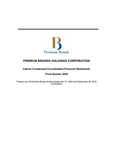 Miniature Premium Brands Rapport trimestriel 2025-q3