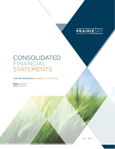 Vorschaubild PrairieSky Royalty
 Finanzmitteilung 2021