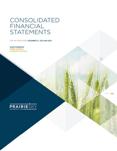 Vorschaubild PrairieSky Royalty
 Finanzmitteilung 2023
