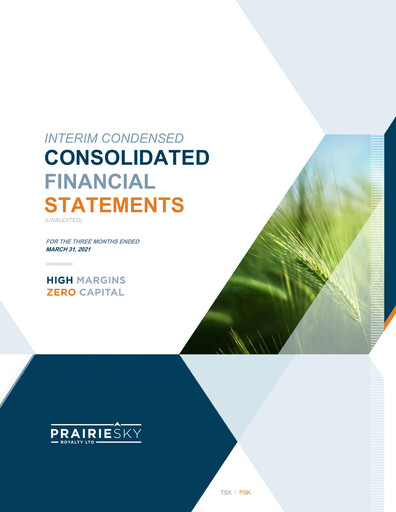 Thumbnail PrairieSky Royalty
 Quarterly Report 2021-q1