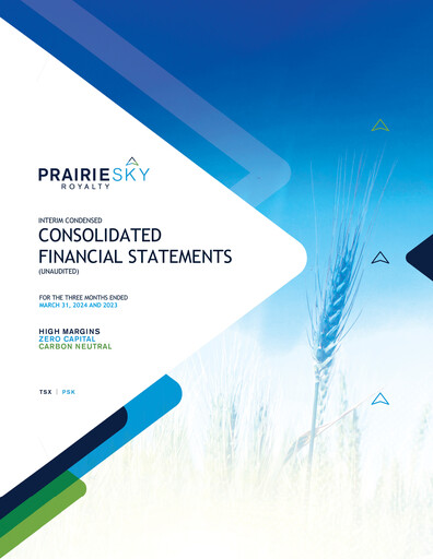 Thumbnail PrairieSky Royalty
 Quarterly Report 2024-q1