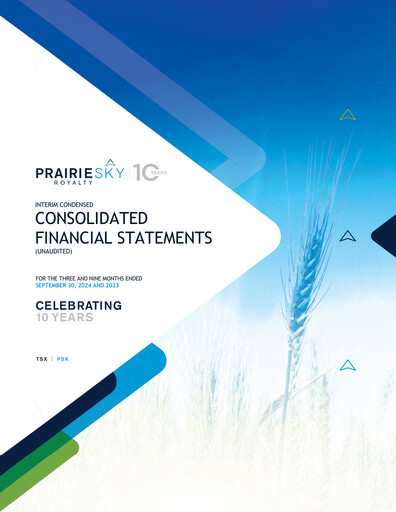 Thumbnail PrairieSky Royalty
 Quarterly Report 2024-q3