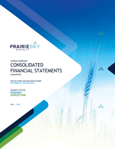 Thumbnail PrairieSky Royalty
 Quarterly Report 2025-q3