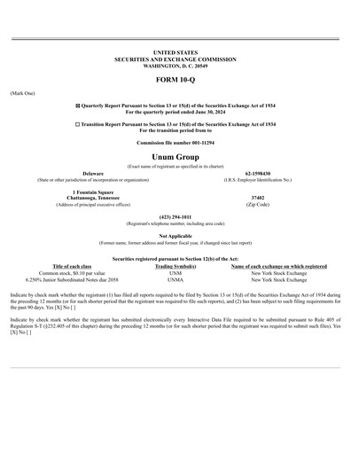 Thumbnail Unum Quarterly Report 2024-q2
