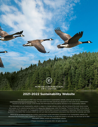 Thumbnail Power Corporation of Canada Sustainability Report 2021-2022