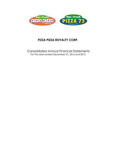 Thumbnail Pizza Pizza Financial Statement 2016