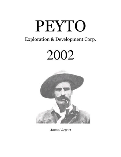 Thumbnail Peyto Exploration & Development Annual Report 2002