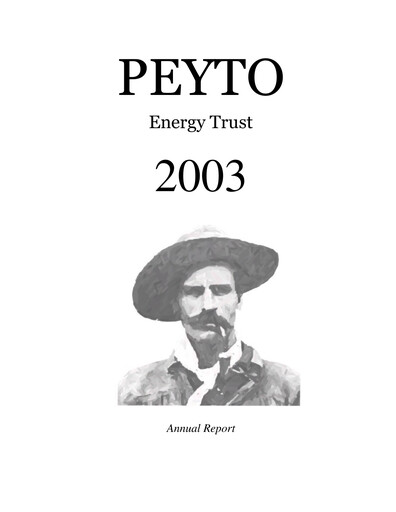 Thumbnail Peyto Exploration & Development Annual Report 2003
