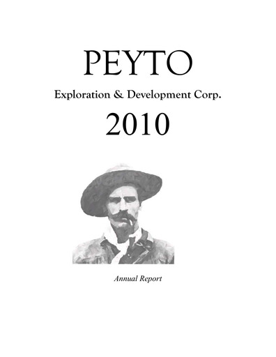 Thumbnail Peyto Exploration & Development Annual Report 2010