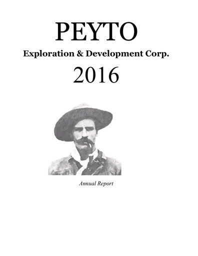 Thumbnail Peyto Exploration & Development Annual Report 2016