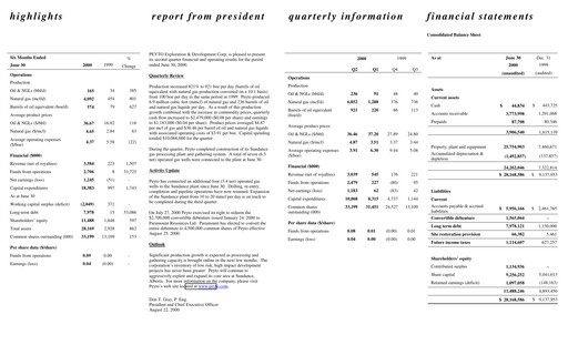 Thumbnail Peyto Exploration & Development Quarterly Report 2000-q2
