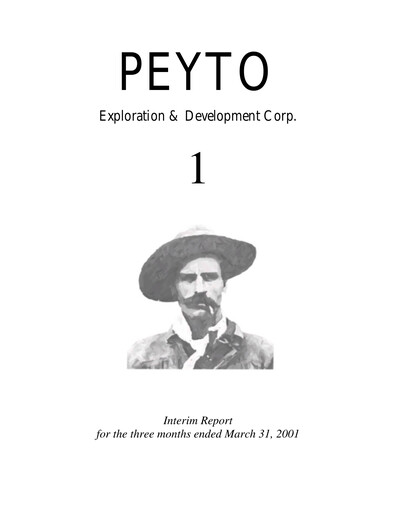 Thumbnail Peyto Exploration & Development Quarterly Report 2001-q1