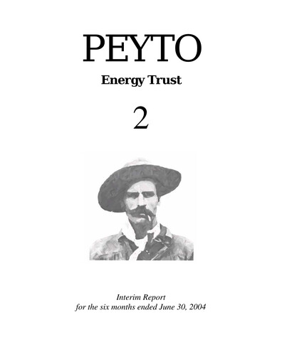 Miniature Peyto Exploration & Development Rapport trimestriel 2004-q2