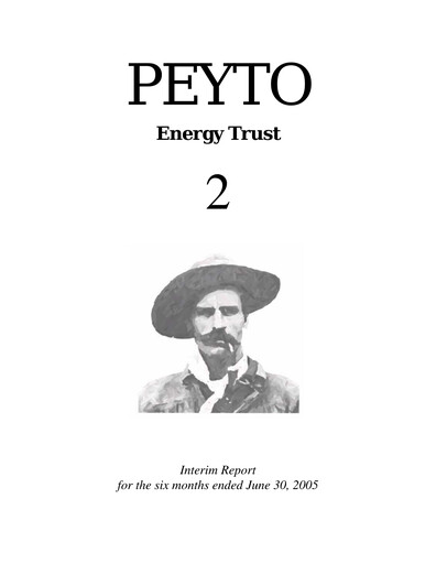 Miniature Peyto Exploration & Development Rapport trimestriel 2005-q2
