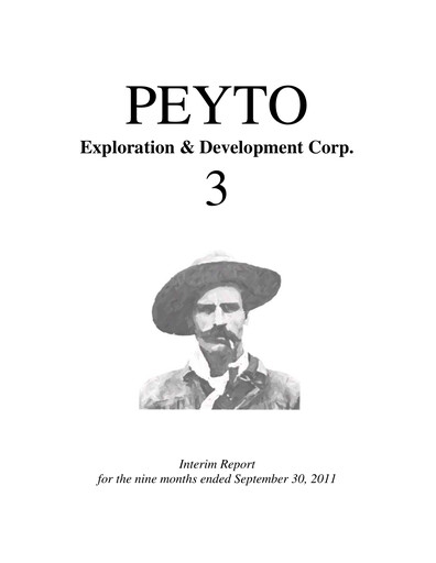 Thumbnail Peyto Exploration & Development Quarterly Report 2011-q3