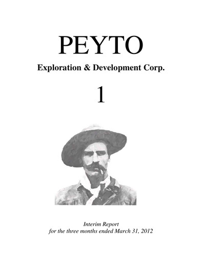 Thumbnail Peyto Exploration & Development Quarterly Report 2012-q1