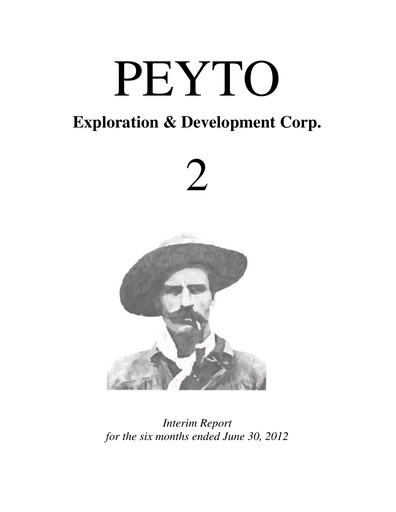 Miniature Peyto Exploration & Development Rapport trimestriel 2012-q2
