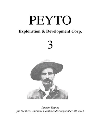 Thumbnail Peyto Exploration & Development Quarterly Report 2012-q3