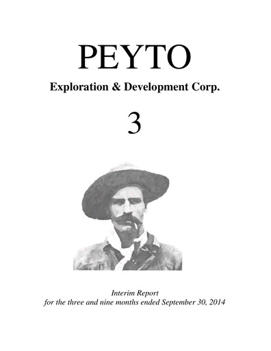 Thumbnail Peyto Exploration & Development Quarterly Report 2014-q3