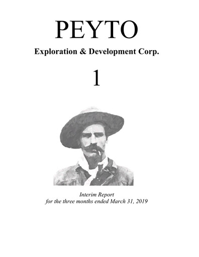 Thumbnail Peyto Exploration & Development Quarterly Report 2019-q1