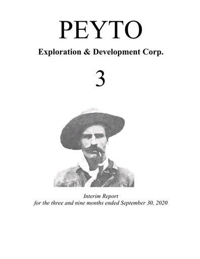 Thumbnail Peyto Exploration & Development Quarterly Report 2020-q3