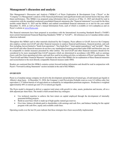 Thumbnail Peyto Exploration & Development Quarterly Report 2025-q1