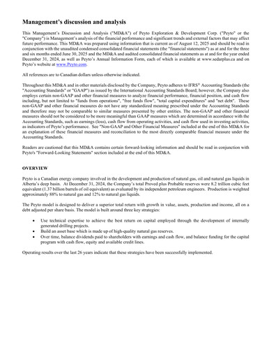 Thumbnail Peyto Exploration & Development Quarterly Report 2025-q2